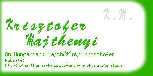 krisztofer majthenyi business card